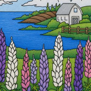 Bloomin Lupins 14 x 18 inches