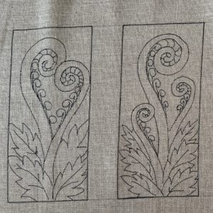 TriptychFiddlehead 37 x 24 "