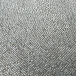 Brown & White Geometric 100% Wool Fabric