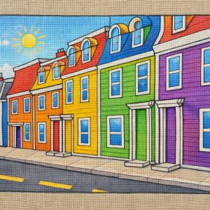 Jellybean Row  12 x 20 inches