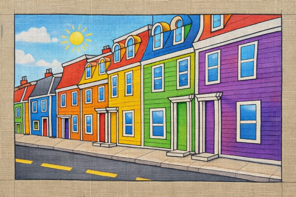 Jellybean Row 12 x 20 inches